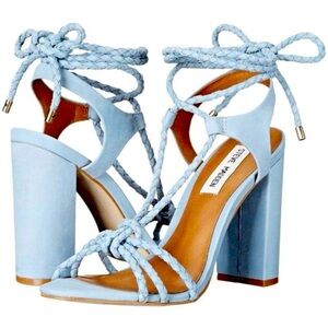 Steve Madden Samarie Ankle Wrap Heels Sz 8 NWT Pale Blue